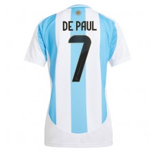 Argentina Rodrigo De Paul #7 Hjemmedrakt Kvinner Copa America 2024 Kortermet